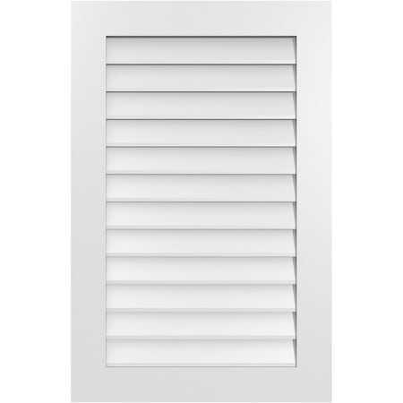 Ekena Millwork Vertical Surface Mount PVC Gable Vent: Non-Functional, w/ 3-1/2"W x 1"P Standard Frame, 26"W x 40"H GVPVE26X4001SN